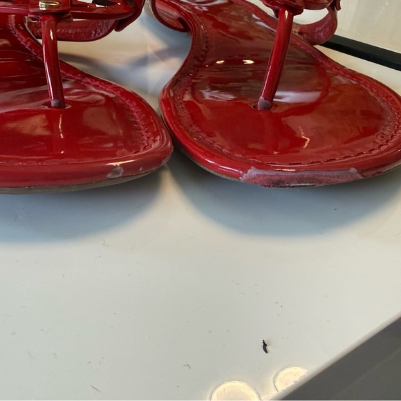 Tory Burch Miller Patent Leather Sandals - Poppy Red - Size 10.5M - Picture 8 of 10